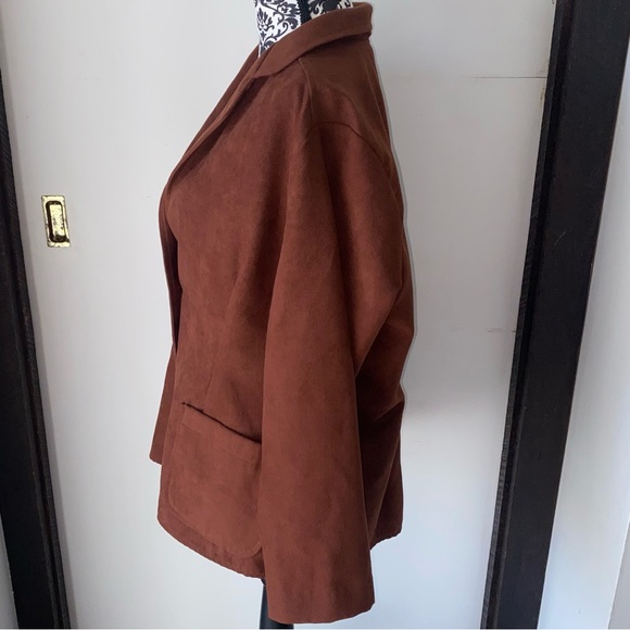 The Fire Islander Woman Size 40 Vintage Brown Two Button Blazer with Pockets - Picture 4 of 11